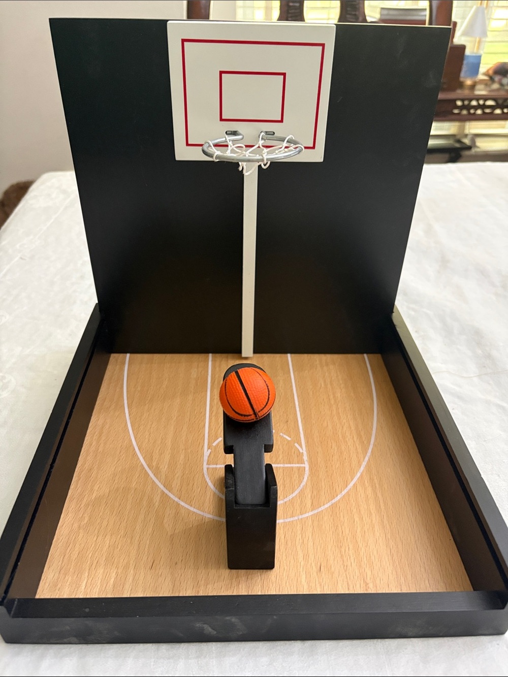 Mini Basketball Game Tabletop Home Accent - Black and White